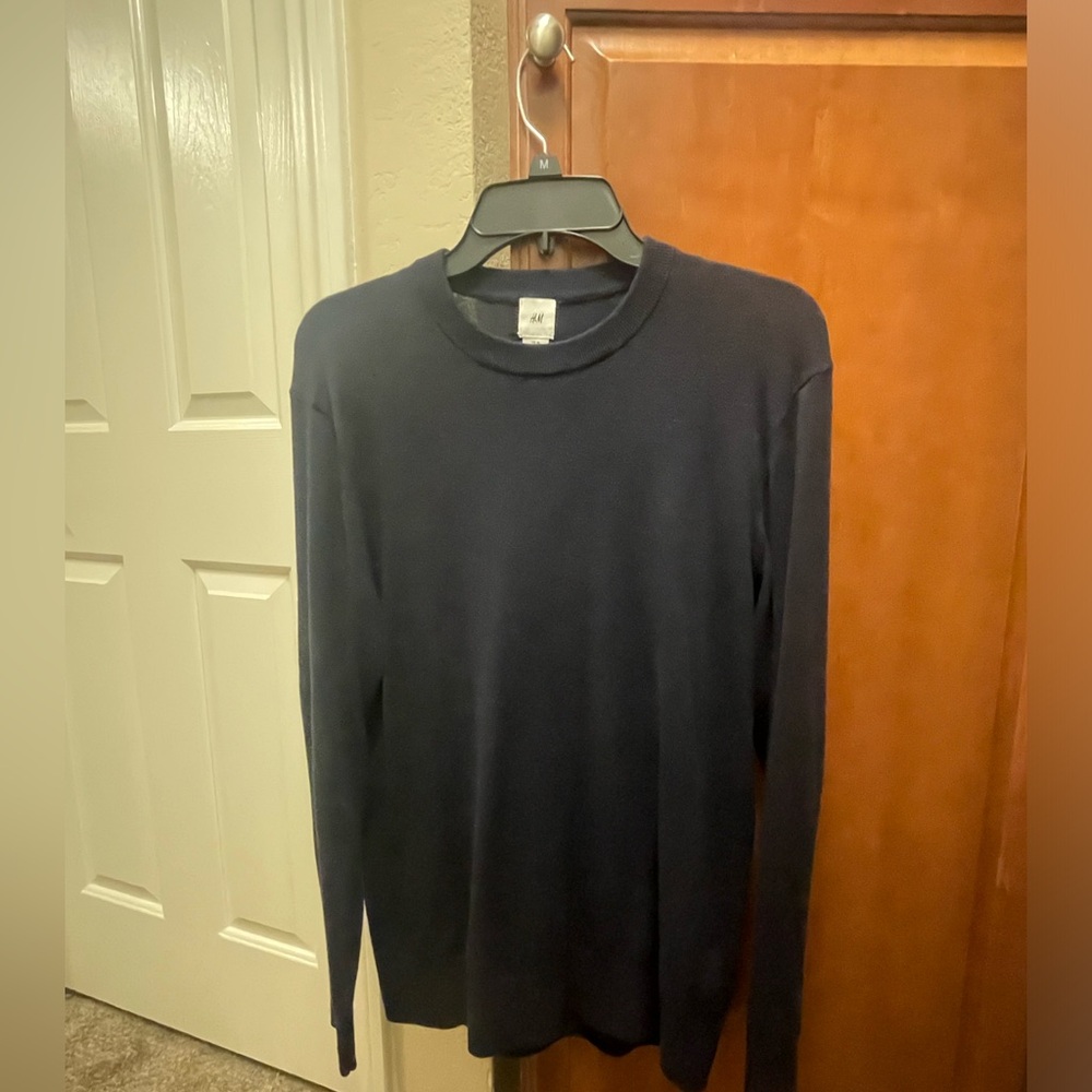 Navy Blue Merino Crewneck